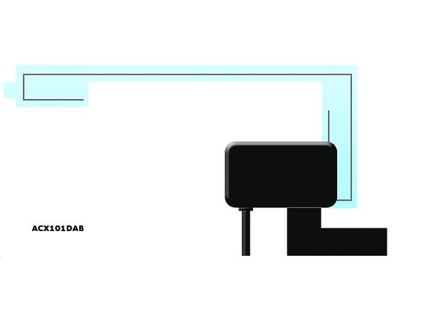 ACX Bytte antenne (10cm kabel) Band-III + L, vindusmontering